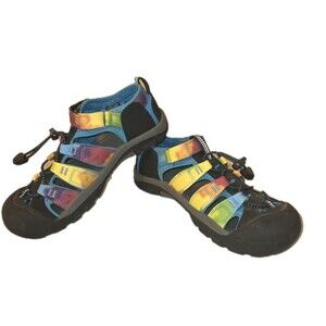 Keen Big Kids Newport H2‎ Youth 4 Cap Toe Sandal Shoes Rainbow Tie Dye Quick Dry